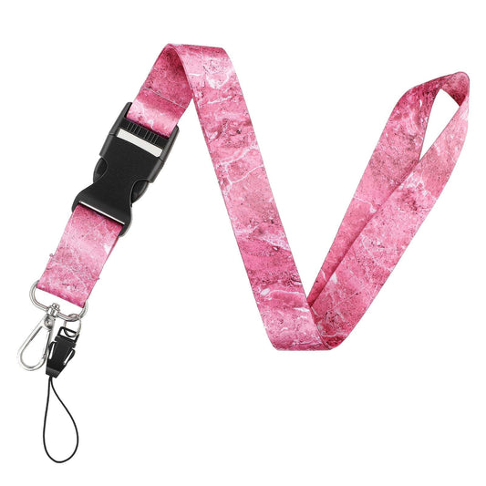 cobee Badge Lanyards with Detachable Buckle, Keychain Lanyard for Women Men Heavy Duty Neck Lanyard Badge Holders Lanyard for Nurse Teachers Office School Supplies (Pink Marble)