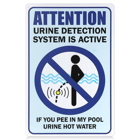Andibro Funny Civilization Pool Rules Signs, Please No Peeing In The Pool Sign Personalized Swimming Metal Sign 11.8x7.8in for Swimming Pool Beach Water Park Decor Outdoor
