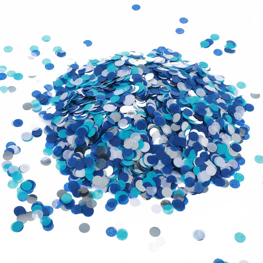 AOZUO 6000 PCS Round Tissue Confetti, 0.39inch Circles Table Paper Dots Confetti Decor 1.76oz for Wedding Balloons Birthday Valentine's Day Parties(Blue)
