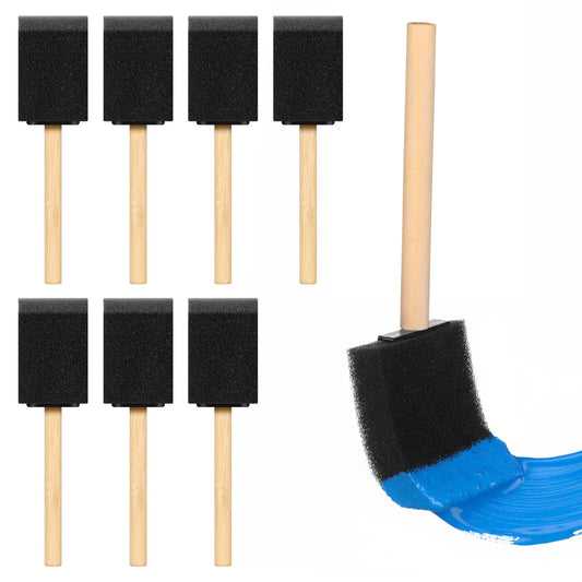 LXUEJIE 8Pcs Foam Brushes for Painting, 2 Inch Foam Paint Brush, Wood Handle Paint Brush for Painting, Sponge Brushes for Staining DIY Craft Varnishes Drawing and Cleaning
