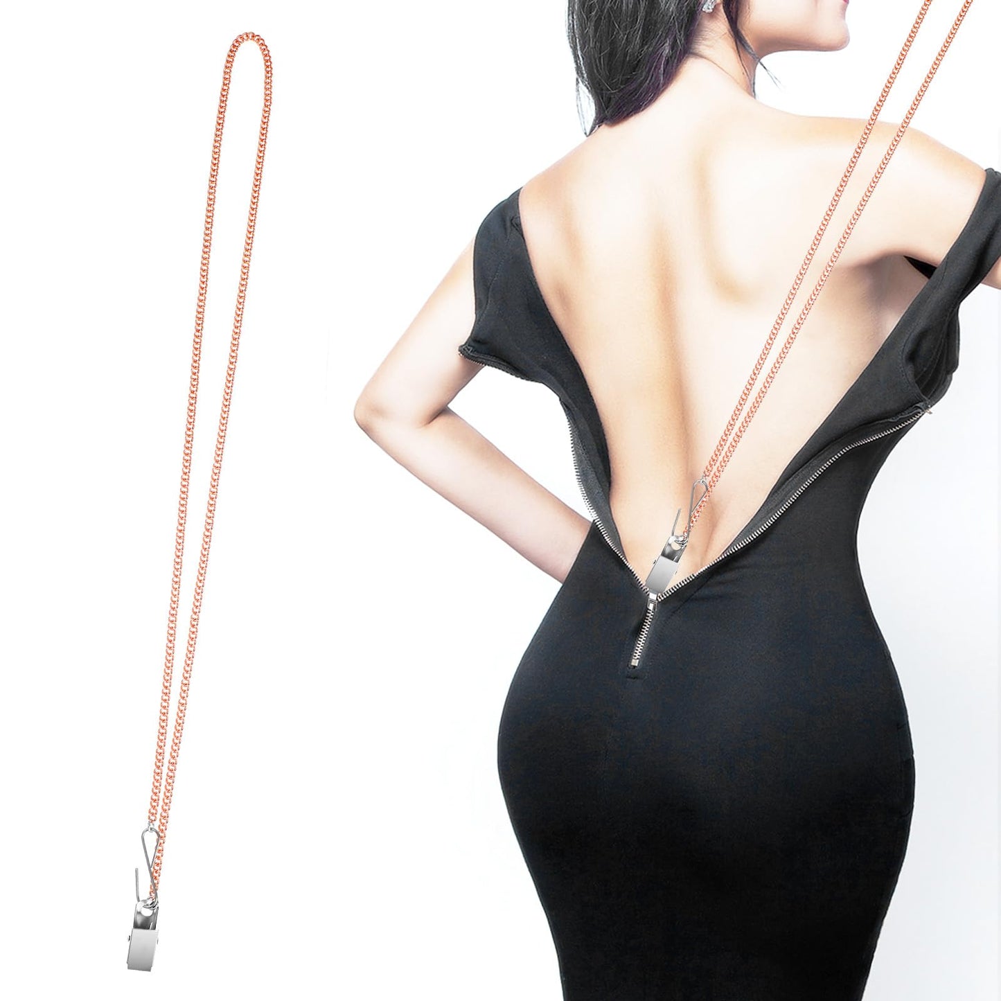 XLIUAX Zipper Helper for Dress and Boots, Zipper Puller Zip with Hook and Clip Zipping Up Down Dress Yourself Clothing Assistant Aid Tool for Coat Tight Skirt Boots