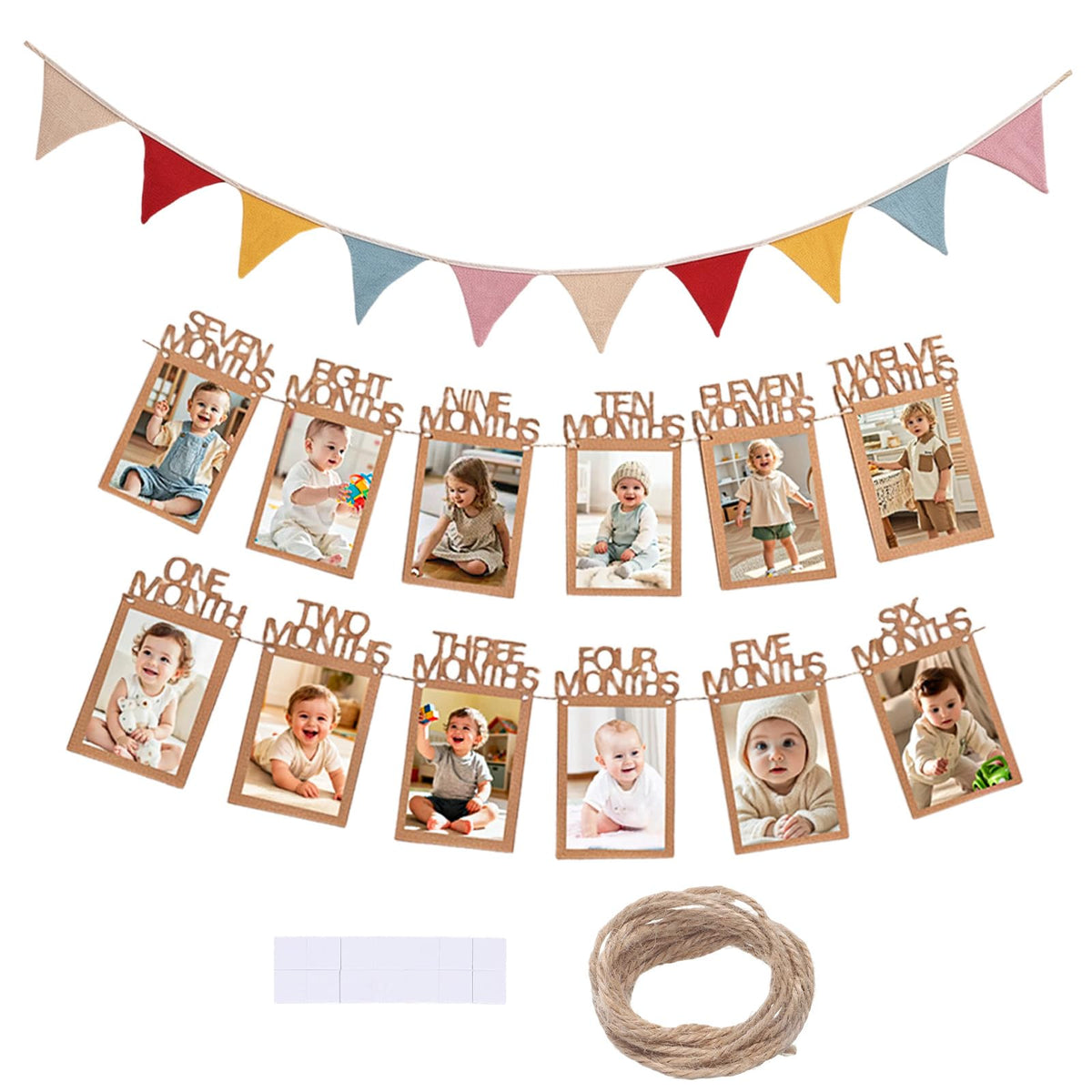 HJZHII Bunting Nursery Photo Banner 1st Birthday Photo Garland Decoration