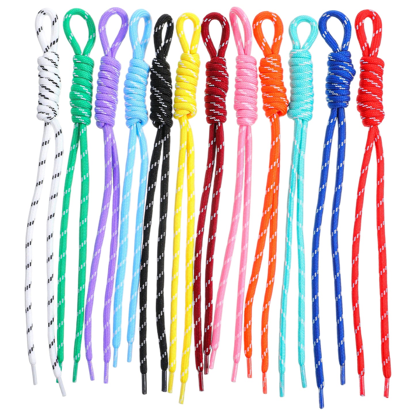 Amaxiu 12 Pcs Paracord Keychain Bag Charm, Paracord Rope Keychain Bag Charm
