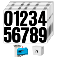 Bewudy 120 Pieces Large Number Stickers, 4 Inch Mailbox Number Stickers, Vinyl Waterproof Numbers Sticker for Mailbox Cars, Apartment Door Address,12 Sheets Black