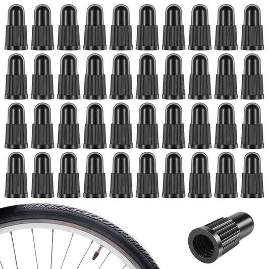 LXUEJIE 40 Pcs Black Presta Valve Caps, Universal Air Dust Stem Covers Plastic Bicycle Tire Caps Bike Tubeless Tire Cap Presta French Valves for MTB Mountain Bike Bicycle Road Bikes