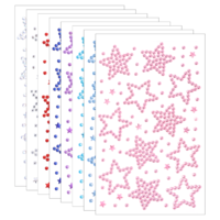 JJUNW 8 Sheets Rhinestone Star Stickers, Star Gem Stickers Jewels for Craft