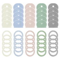 BOHUIZ 50 pcs Key Covers Caps, Colored Key Identifier Rings Plastic Caps Covers Tags Set 2 Styles Keys Toppers for Standard Flat Organization House Keys Protector