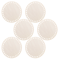 JJUNW 6 Pcs 4" Round Crochet Basket Base Wooden Basket Bottoms for DIY Craft Weaving Making Supplies Home Decoration
