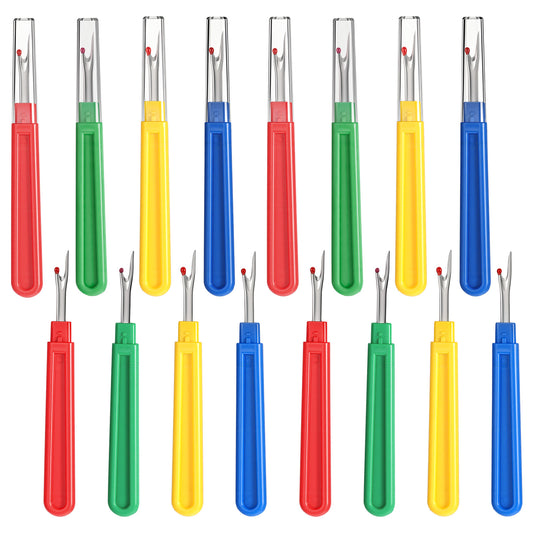 HJZHII 16Pcs Sewing Seam Ripper, Sewing Thread Removing Seams Rippers Kit Removing Unwanted Hems and Seams Small Thread Cutter for Crafting Handy Embroidery Removing Tools Scissors Unpicker