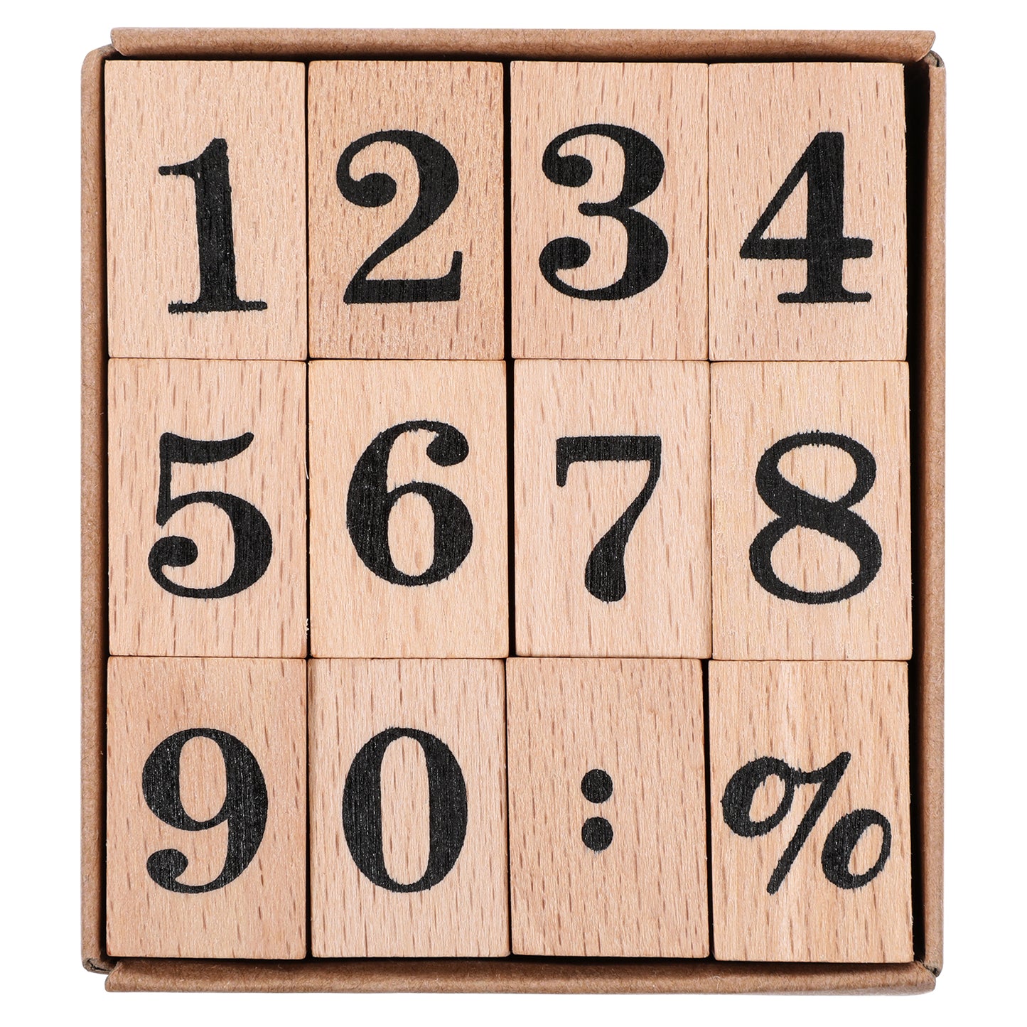 BOHUIZ Wooden Number Rubber Stamps, 12Pcs 0-9 Mini Number Stamps Decorative Multipurpose Wood Mounted Rubber Stamp for DIY Craft Card and Photo Album, Letter Number Stamps, Scrapbooking Envelope