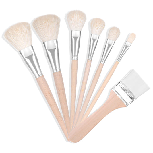 Giantree 7Pcs Assorted Size Mop Brush for Acrylic Painting, Blending Brush for Acrylic Painting, Acrylic Paint Brushes Dry Brush, Paint Brush for Miniatures Watercolor, Acrylic, Gouache, Face Body