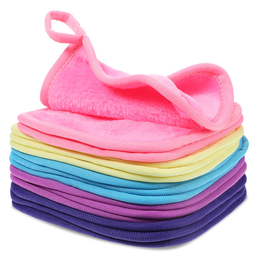 TIESOME 15 Pack Makeup Remover Cloth, Ultra Soft and Reusable Microfiber Makeup Remover Cloths Reusable Makeup Remover Pads Facial Cleansing Towels for All Skin Types