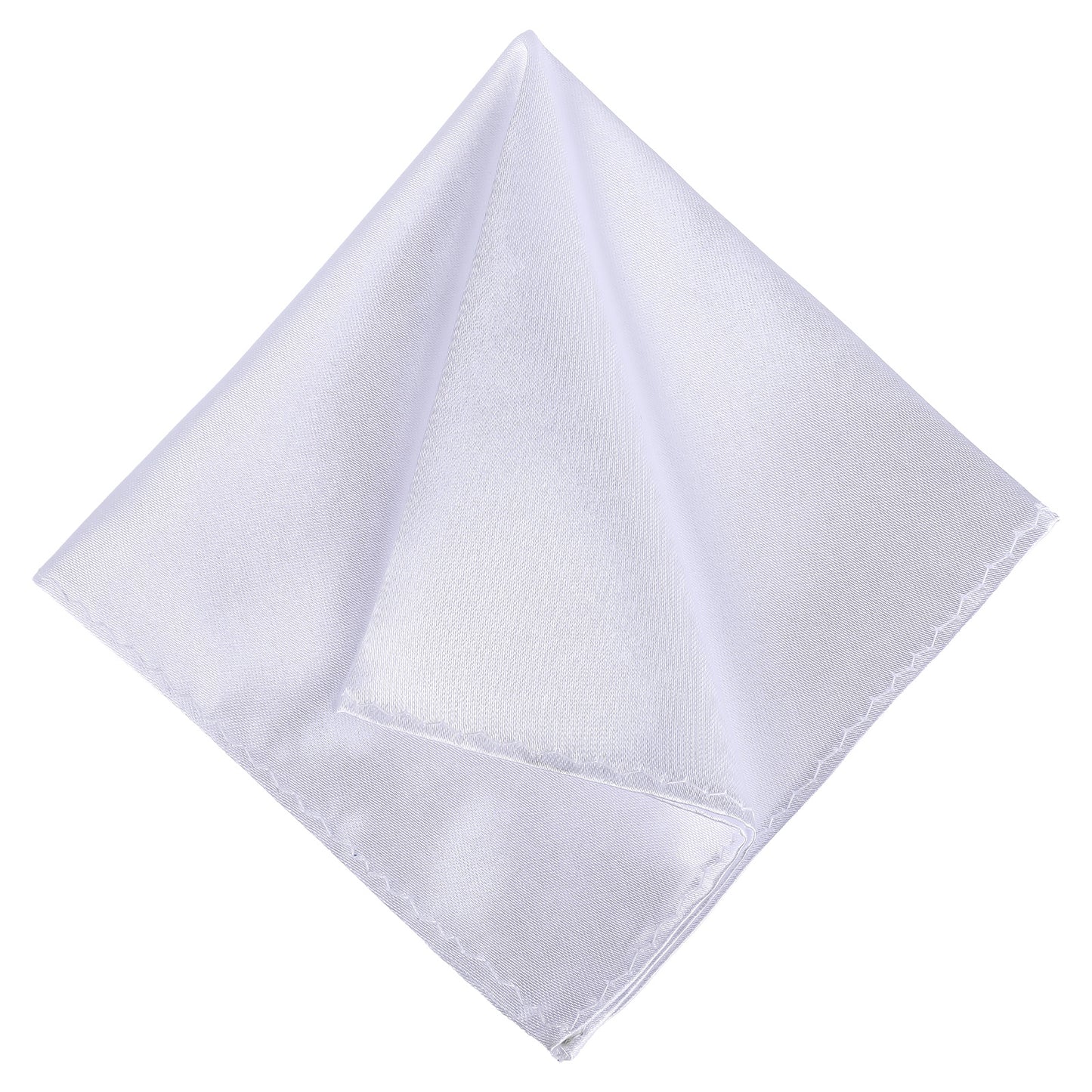 TIESOME Soft Men's Handkerchiefs, 2 PCS Selected polyester silk Mens Premium Handkerchiefs Pocket Square Hanks Premium Gent Hankies for Men Father's Day Birthday(White)