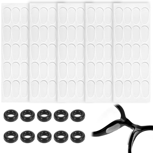 LXUEJIE 50 Pairs Nose Pads for Glasses, Anti Slip Adhesive Glasses Nose Pad, Clear Silicone Eyeglasses Nose Pads for Eyeglasses, Sunglasses