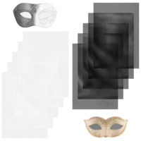 SHENLIU 10 Sheets Fursuit Eyes Mesh, 20 x 30 CM PVC Plastic Meshs Canvas Sheets, White Eye Mesh for Therian Mask for Cosplay Props, DIY Cat Mask, Printable Waterproof Craft Making (White + Black)
