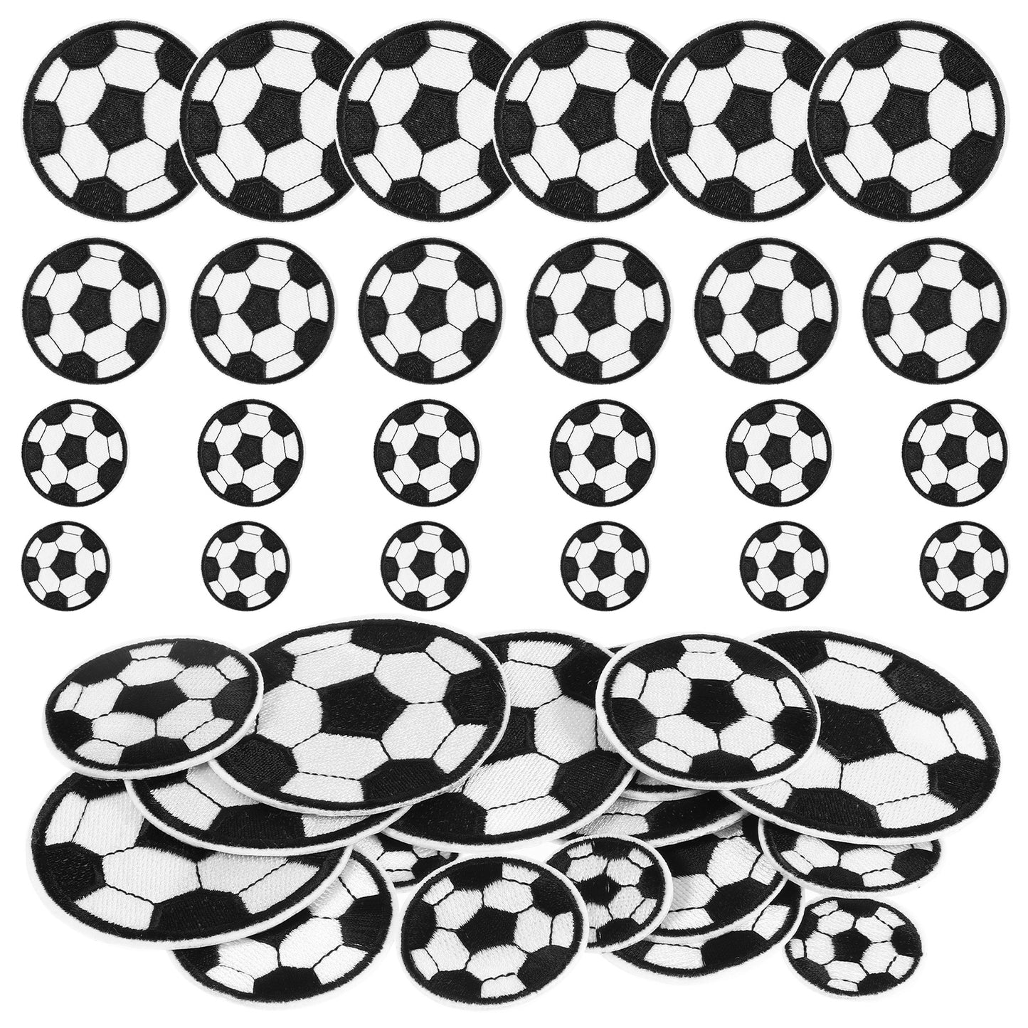 Amaxiu 24Pcs Soccer Iron On Patches, Embroidered Applique Sewing Patches Repair Patch DIY Crafts for Clothes Bags Jackets Jeans Hats Backpacks