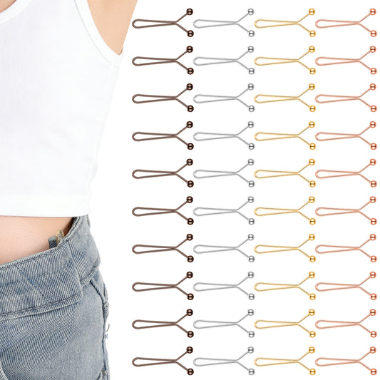 Molain 40pcs Pant Waist Tightener Metal Clips, Adjustable No Sew Reusable Waist Cincher Clip for Loose Jeans Pants Skirts, Invisible Pant Button Replacement Tightener