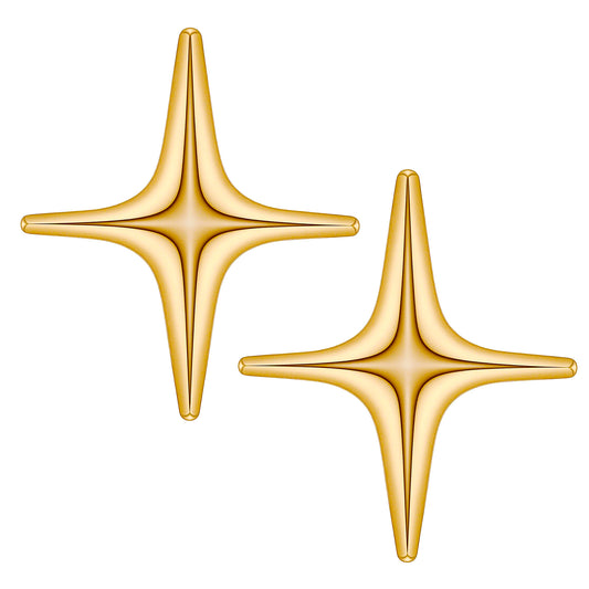 IANFAN 2 Pcs Gold Star Brooch Pin for Women, Minimalist Star Brooch Starburst Lapel Pins Stainless Steel Brooches Pins Clothes Accessories for Christmas Festival Holiday Birthday Party