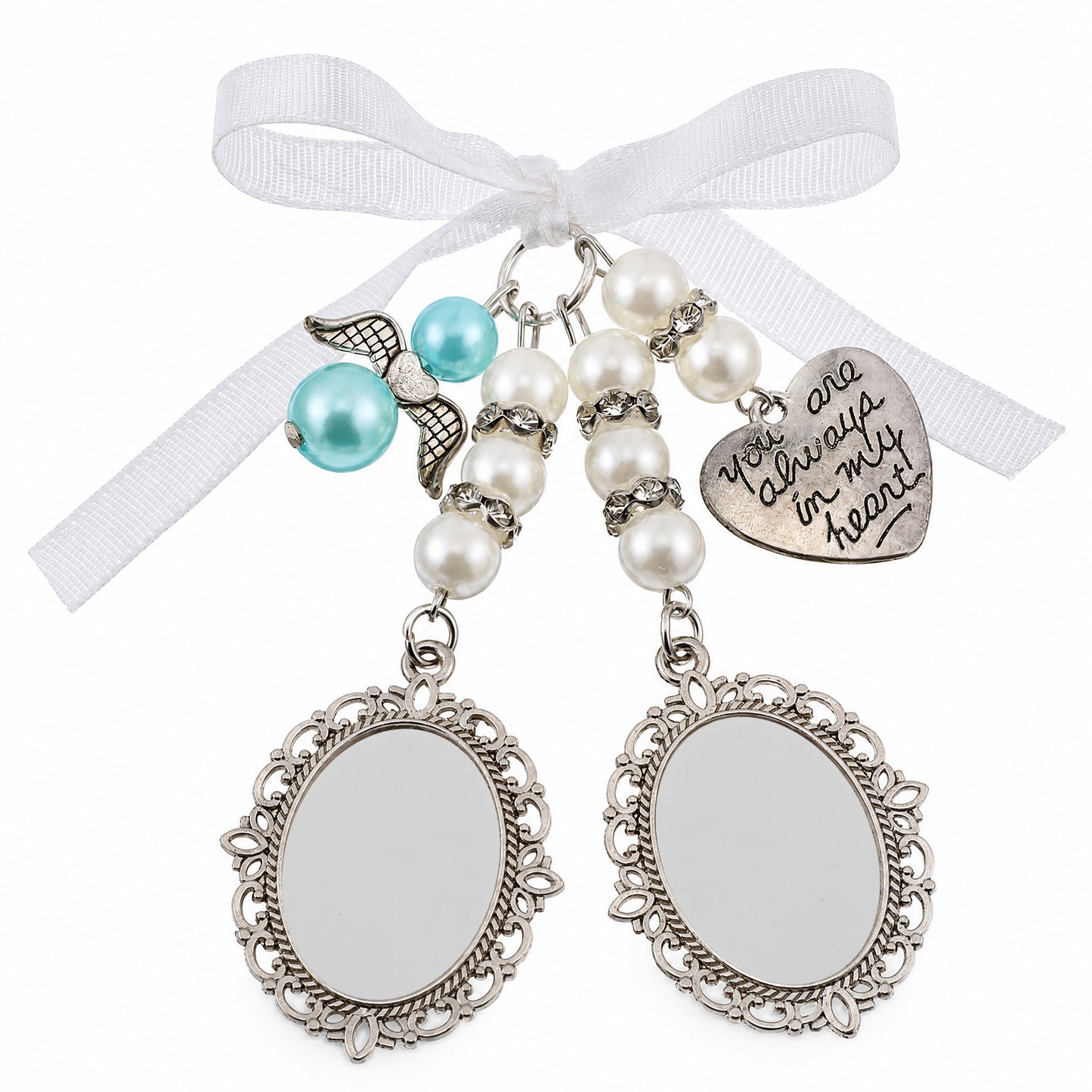 SULIKJHUI 1 Pcs Wedding Bouquet Charm, Personalized Bridal Memorial Pendant