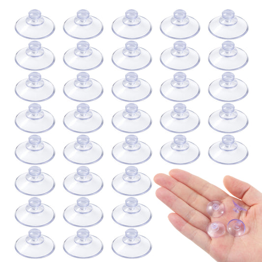 JJUNW 50pcs Transparent Suction Cup, Small Window Suckers, Glass Suckers Strong Glass & Tile Sucker Round Button Suction Cups for Car Outdoor Kitchen Bathroom Window Mirror (20 mm)