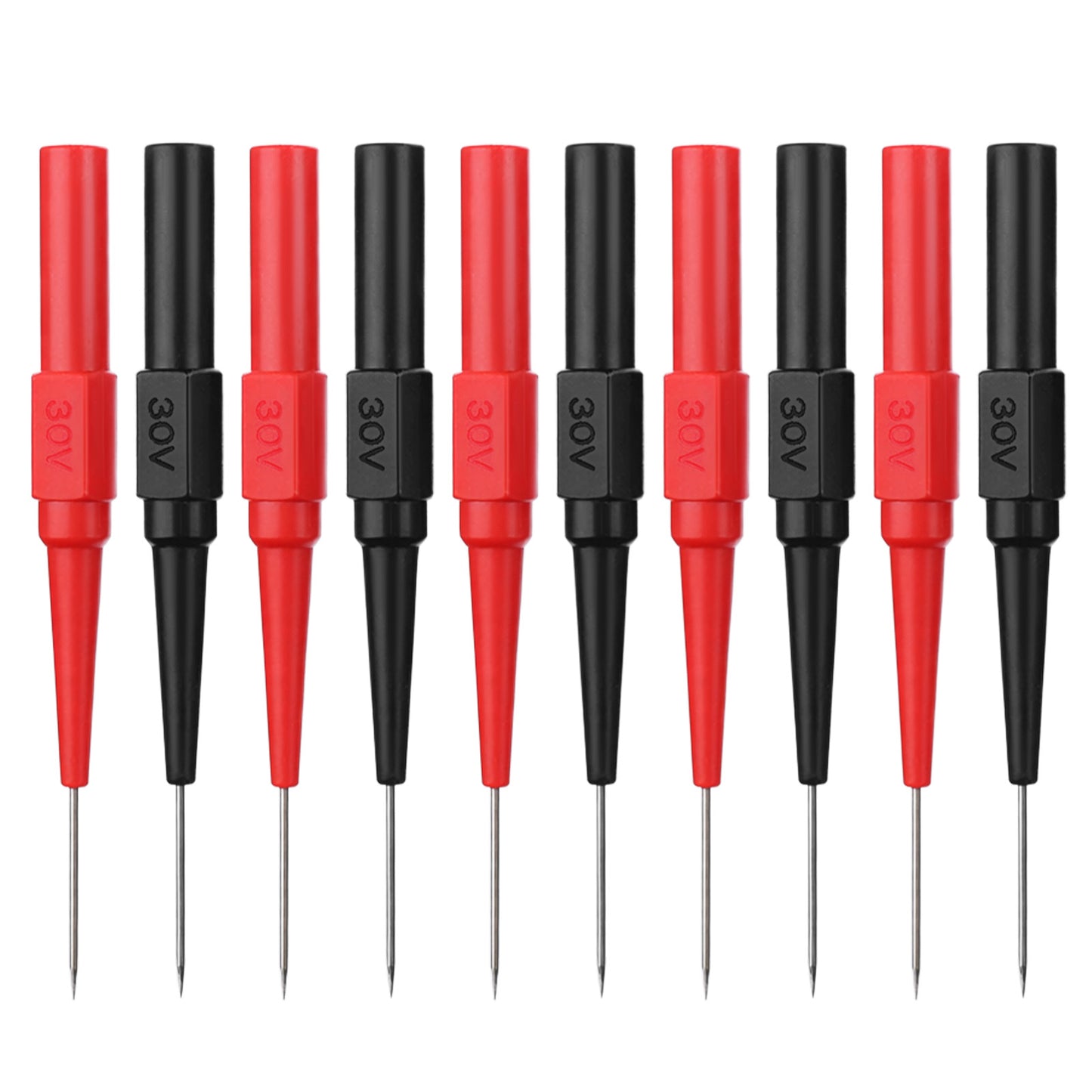 Amabro 10 Pack Test Back Probe Pin, Back Probe Kit with 4mm Banana Socket Non-Destructive Insulation Wire Piercing Needles Automotive Diagnostic Test Repair Tools for Car Electrical(10)