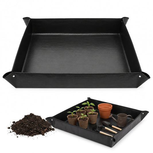 JJUNW 1 Pc Plant Repotting Mat, 100 X 100cm Plant Transplanting Potting Mat Foldable Planting Tray, Waterproof Leak-Proof Square Mats Gardening Operation For Repotting, Soil Replacement, Pruning