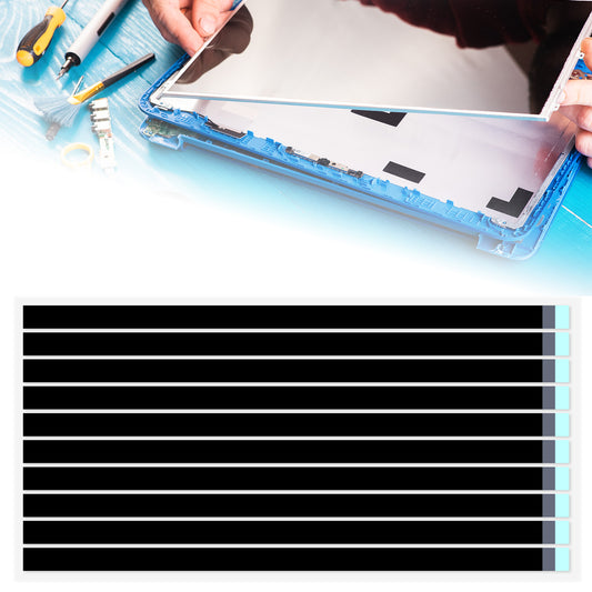BOHUIZ 10 Pcs Laptop Screen Double Sided Tape, Black Pull Tab Stretch Tape Easy Stretch Adhesive Tape for Tablets Mobile Phones Laptop LCD LED Screen Replacement (No Handle 200mm)