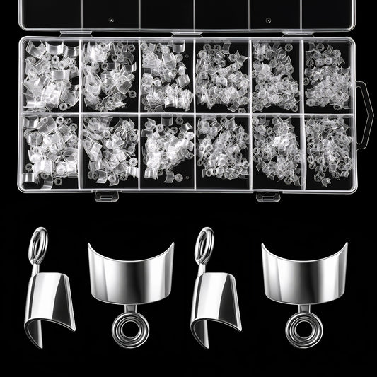 HJZHII 600Pcs Extra Short Square Nail Tips, 12 Sizes Half Cover Square Nail Tips Clear Short Press On False Nails with Box for Acrylic Nail Extension Home DIY Salon