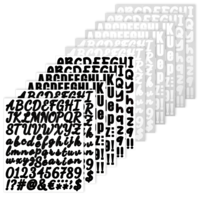JIYIN 972 Pcs Alphabet Stickers 12 Sheets Letter Stickers, 1" Self-Adhesive Number Alphabet Vinyl Stickers for Mailbox House Number Window Address Number Business Bulletin Scrapbooking (Black+White)