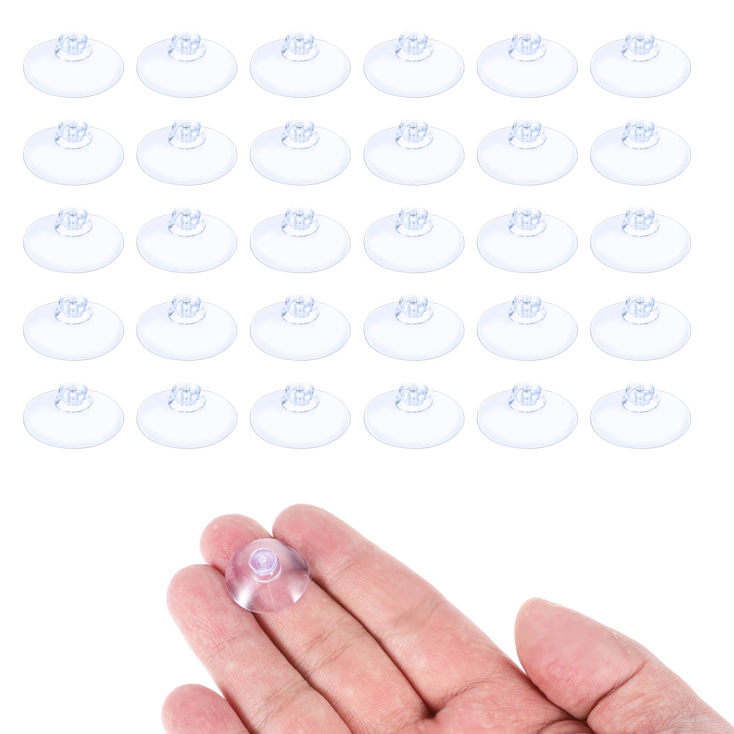 simarro 30pcs Suction Cup, Glass Suction Without Hooks Extra Strong Adhesive Suction Holder for Home Kitchen Bathroom Wall Door Glass Window Car Shade (2cm)