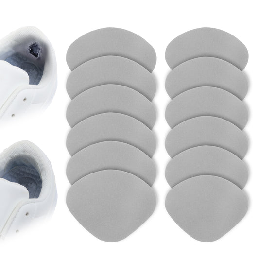 LXUEJIE 6 Pairs Shoe Heel Repair Patch, Heel Grips Liner Cushions Self-Adhesive Sneaker Repair Pads Two Size Inside Shoe Patches Kit for Repairing Shoes Holes (Gray)
