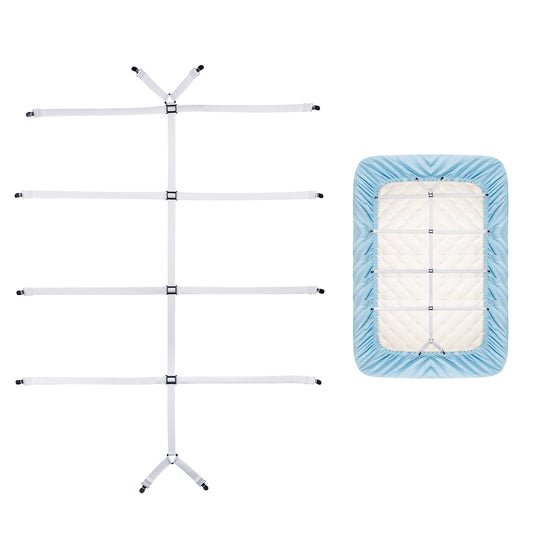 cobee 1 Pc Bed Scrunchie, Adjustable Elastic Sheet Straps, Fitted Sheet Straps Tool King Size Bed Scrunchie, Sheet Holder Keeps Sheets Firm and Tight for Double, Queen, King Bed(White)