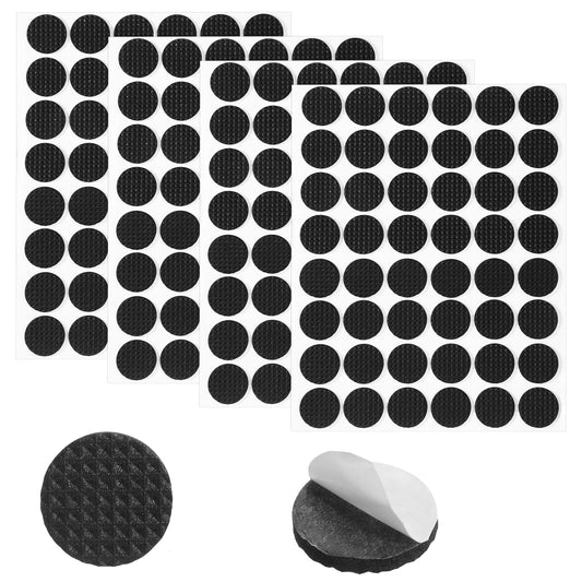 HJZHII 192 Pcs Non Slip Furniture Pads, Thick Non-Slip Rubber Pad Round Black Rubber Furniture Pads Self Adhesive Table Legs Chair Feet Protectors No Scratch Stoppers