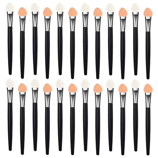 JIYIN 24PCS Sponge Eyeshadow Applicators, Reusable Eye Shadow Applicator Sticks, Professional Eyeshadow Brush for Cream or Liquid Eye Shadows and Lip Colors, Washable Small Sponge Painting Brushes