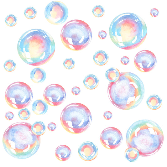MBAIYO 8 Sheets Bubble Wall Decals, Colorful Ocean Bubble Stickers Underwater Sea Theme Party Decorations for Mermaid Birthday Room Bathroom Wall Decor