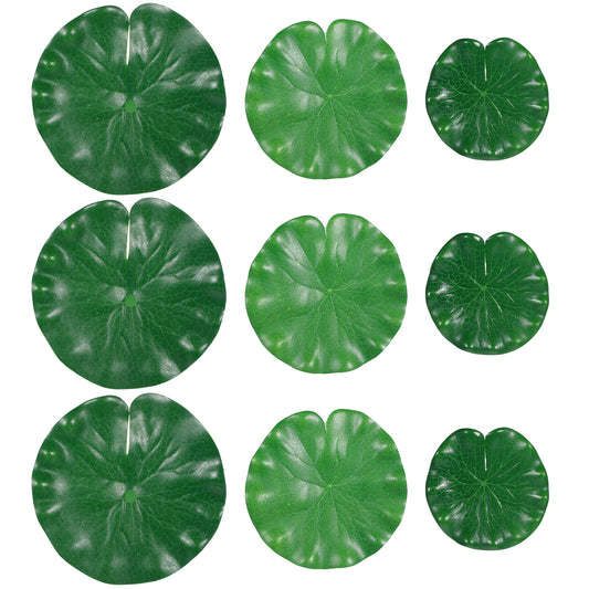 LXUEJIE 12Pcs Lily Pads for Ponds, Artificial Floating Foam Lotus Leaves Realistic Water Lily Pads Foliage Pond Decor for Pool Koi Fish Patio Aquarium Outdoor Ponds
