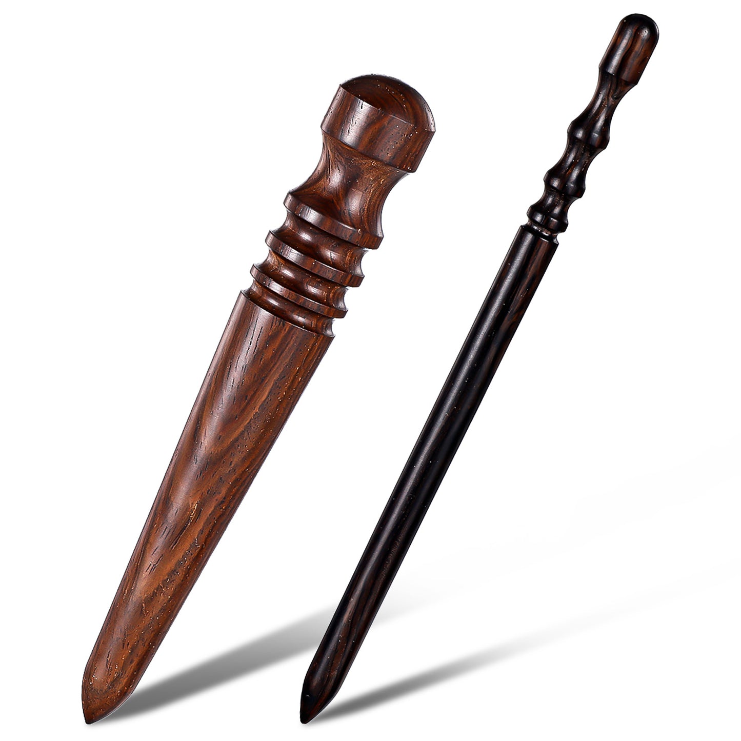 Yuanchu Leather Edge Burnish Kit, 2pcs High Density Professional Round Head Sandalwood Wood Leather Burnisher Tool for Polished Grinding Burnishing Hand Making Projects