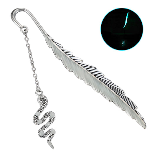 Jeffdad Snake Bookmark, Fantasy Bookmark Gifts Glow in The Dark, Metal Bookmarks for Book Lovers, Cool Bookmarks Gifts for Women Men(Seven Star Snake)