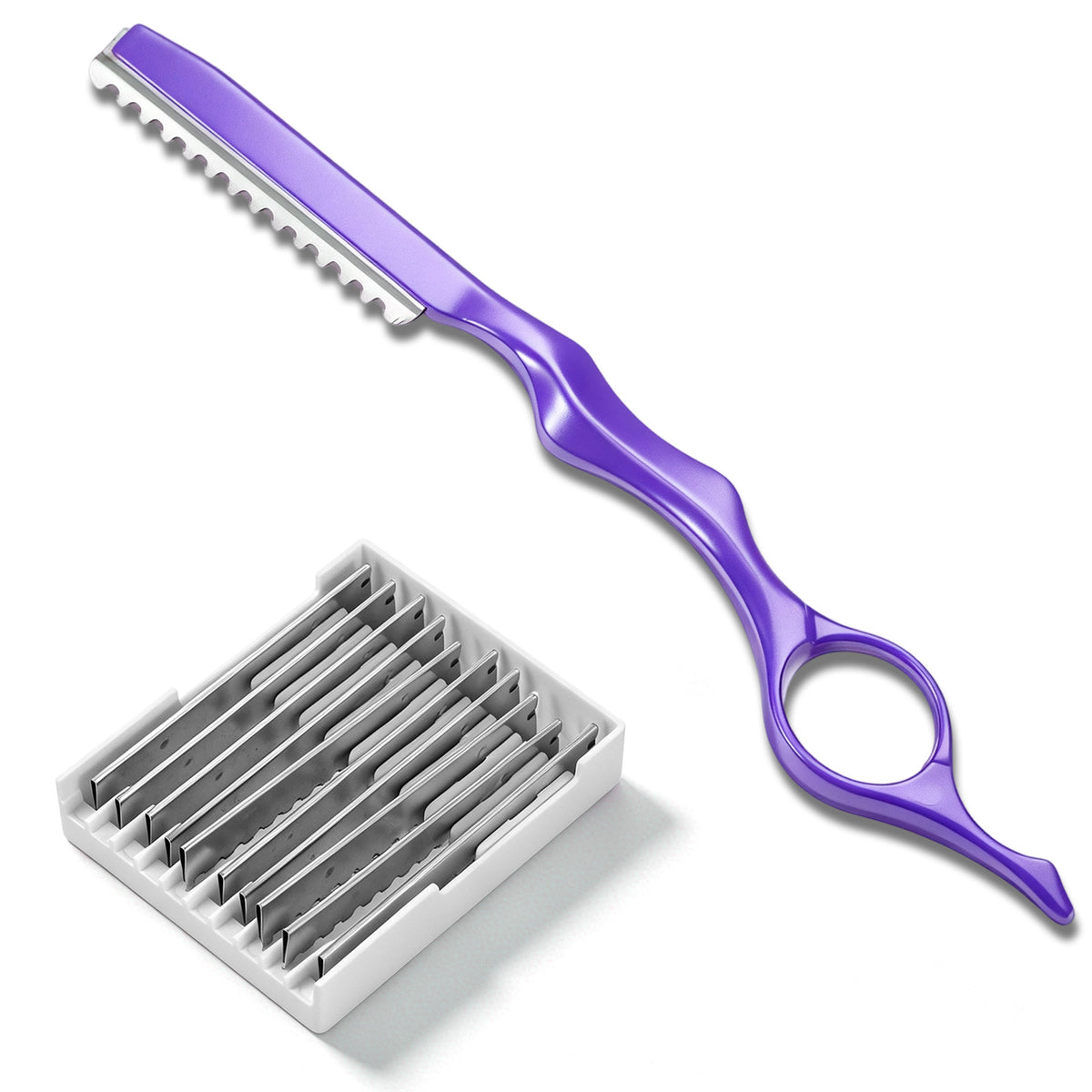 SULIKJHUI 11 Pcs Hair Cutting Razors, Stainless Steel Feather Styling Razor