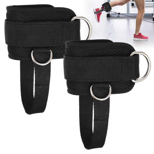 Andibro Ankle Straps for Cable Machine, 2 Pack Glute Kickback Leg Extension D-Ring Ankle Cuffs Attachment for Lower Body Workouts Men Women