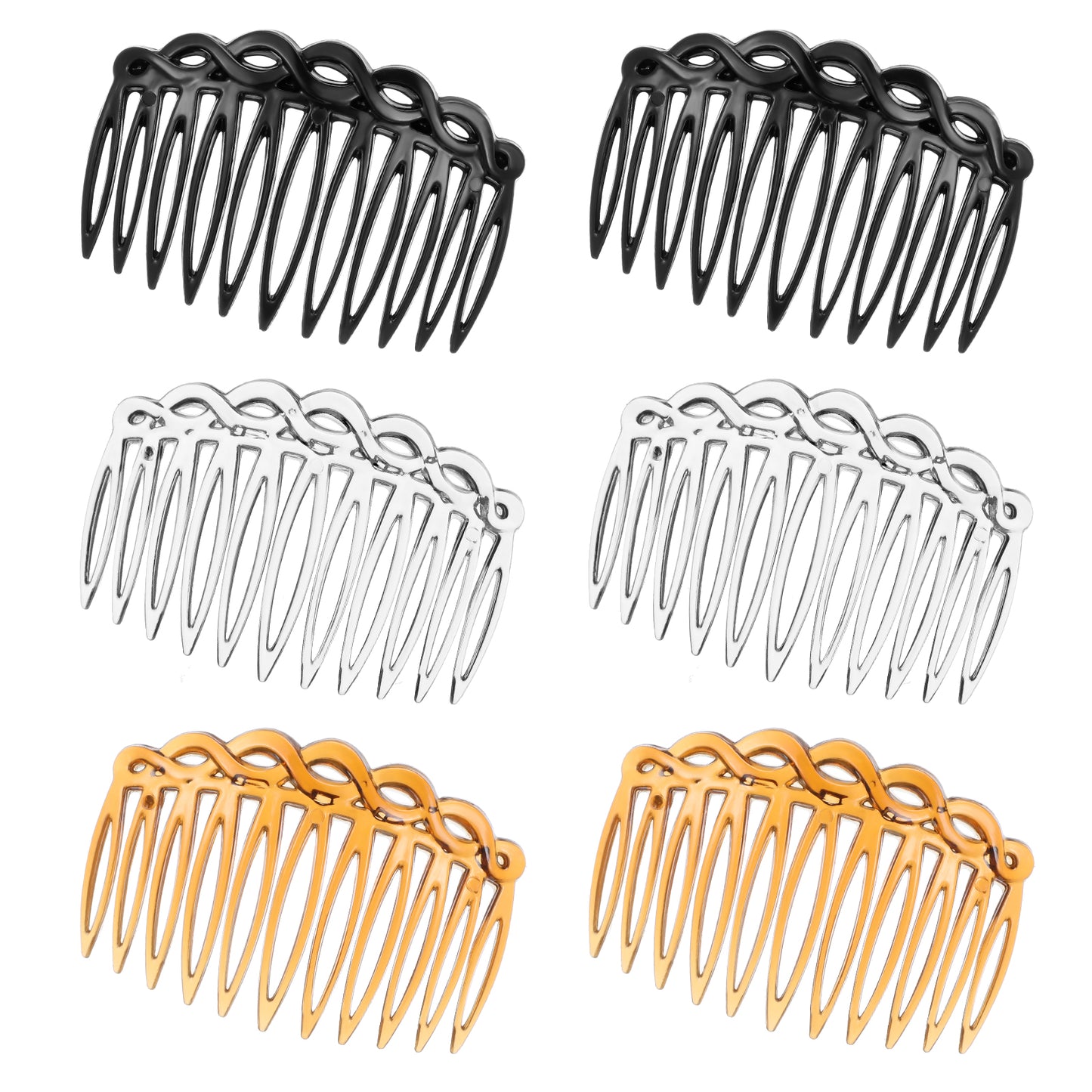 MBAIYO 6Pcs French Hair Side Combs, Twist Hair Combs Hair Comb Accessories Set Plastic Twist Decorative Comb for Women Multiple Hairstyles