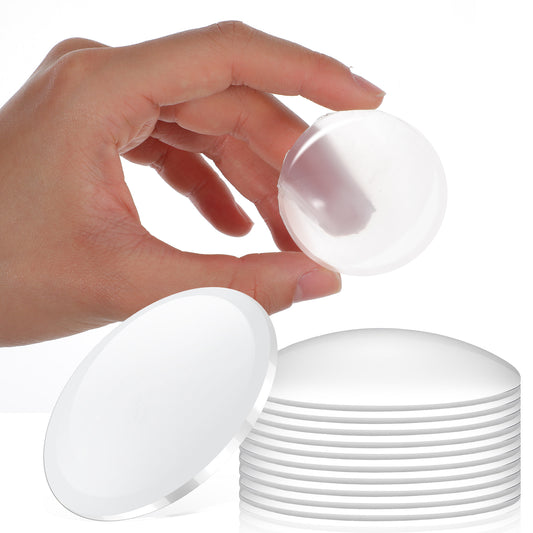 TIESOME 12 PCS Door Stoppers for Wall, 2" Clear Rubber Door Knob Wall Protector with Strong Self-Adhesive Backing Door Stop Wall Protector Cabinet Door Bumper for Noise Reduction
