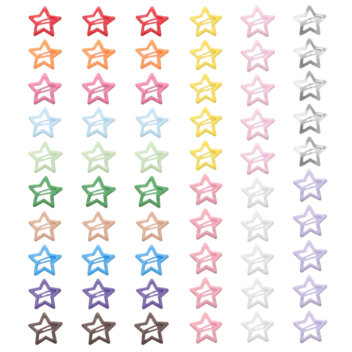 Yuanchu 60Pcs Star Hair Clips, Colorful Snap Hair Barrettes for Women