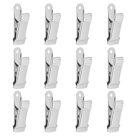 BOHUIZ Metal Silver Mini Clamps, 12Pcs Mini Alligator Clips Spring Clamp 0.7 Inch Crocodile Alligator Clip for Home, Office, Clothes, Photos, Curtains, Wires, Photo, and Snacks Paper