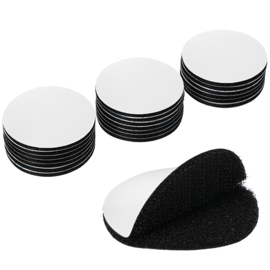 cobee 20 pcs Industrial-Strength Hook, Referee Patch Hooks and Loop Dots, Black Self Sticky Adhesive Dots Round Double Sided Hook for Home Office DIY Wall Carpet Gripper Tool