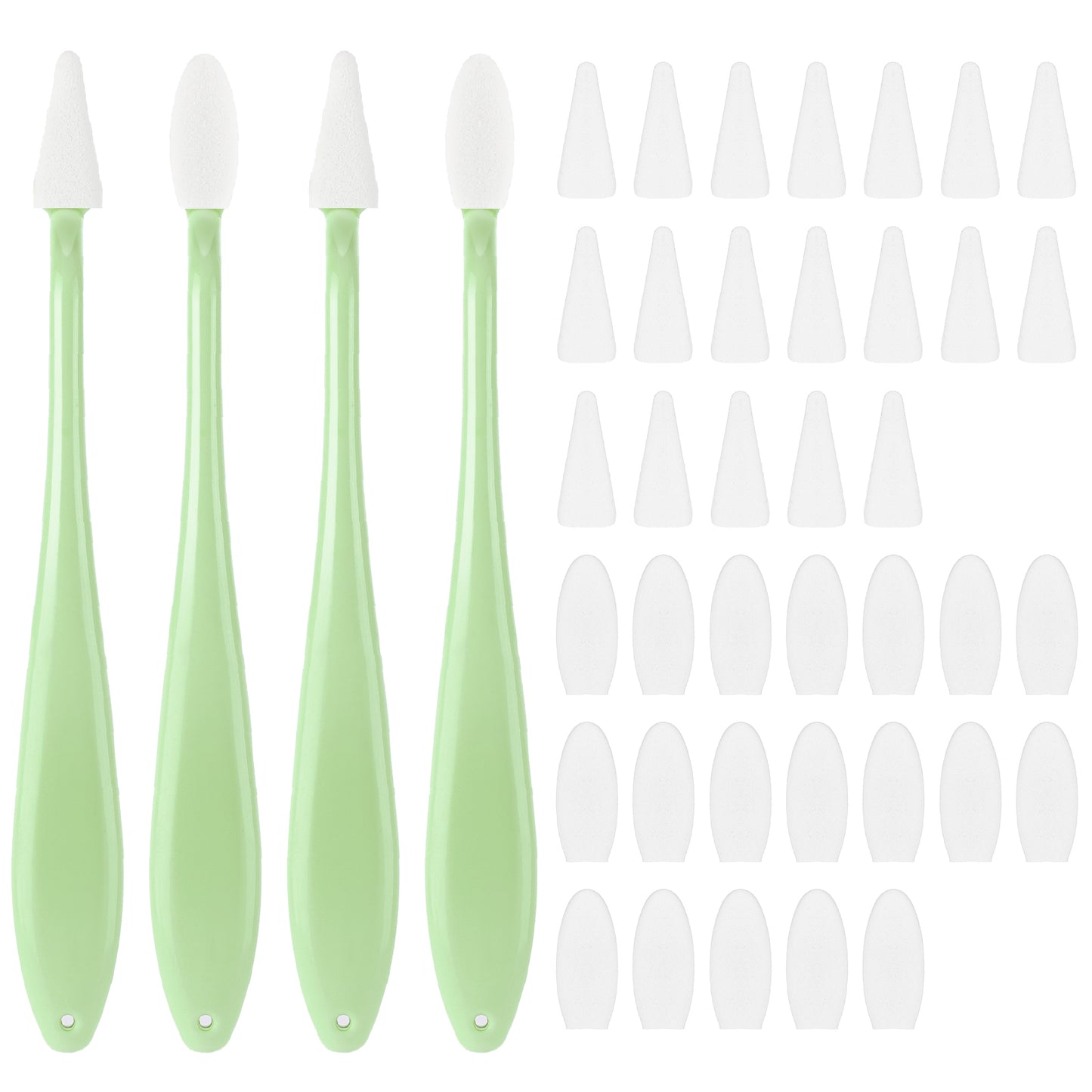 HJZHII 4 Pcs Paper Art Blending Blenders Stumps with 40 Pcs Replacement Sponge Wipes, Sketch Trimmer Erase Sponge Wiper Tools for Highlighting Shadowing Correcting Charcoal Drawing(Green)