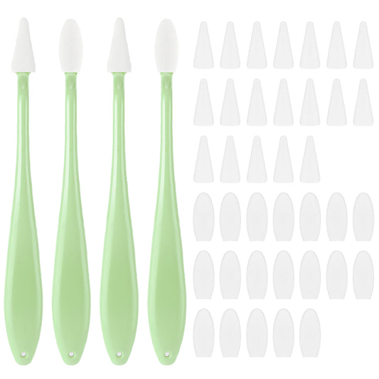 HJZHII 4 Pcs Paper Art Blending Blenders Stumps with 40 Pcs Replacement Sponge Wipes, Sketch Trimmer Erase Sponge Wiper Tools for Highlighting Shadowing Correcting Charcoal Drawing(Green)