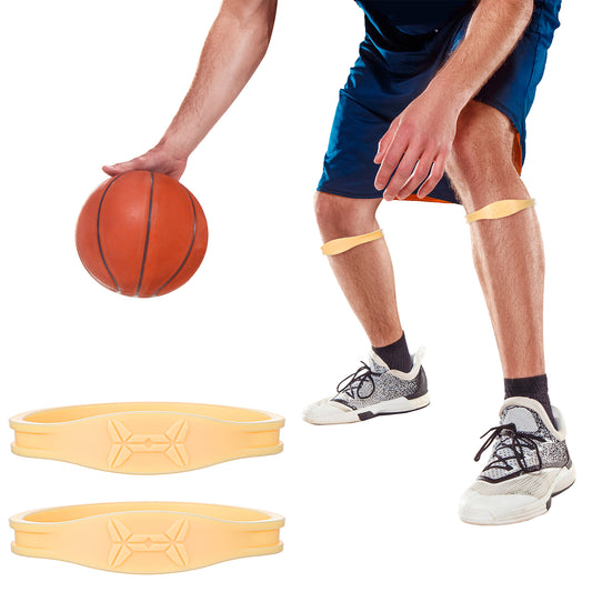 HJZHII 2PCS Latex Patellar Tendon Knee Strap, Anti Slip Knee Support Knee Brace Patellar Tendon Support Strap Knee Band for Basketball Running Jumping Tennis Volleyball Football Sport(Orange)