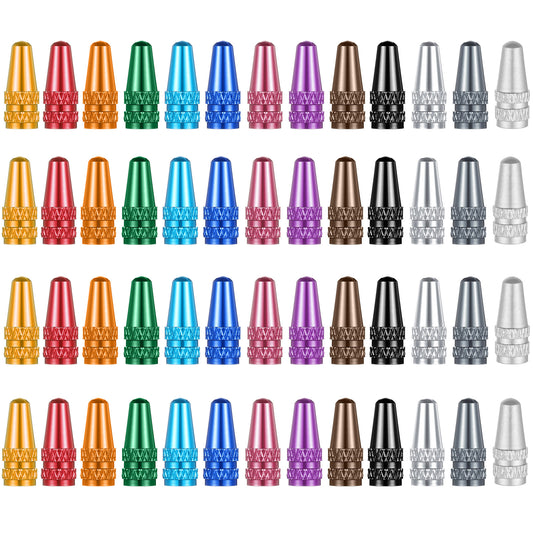 JIYIN 52 PCS 13 Colors Bicycle Presta Valve Caps, Aluminum Presta Cycling Valve Cap, Multi Color Bike Tire Air Covers Cycling Valves Caps for Mountain Road Bike Tires French Style Cap Dust Covers