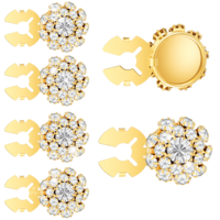 cobee 6Pcs Gold Crystal Clip-on Button Covers, Rhinestone Button Covers, Sewing Button Covers Decor for Women Blouses Shiny & Exquisite DIY Craft Decoration Supplies, Suitable for Sewing Decoration